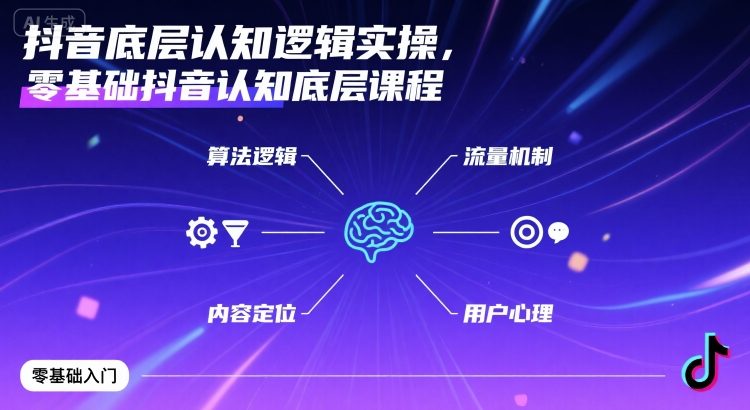 抖音底层认知逻辑实操，零基础抖音认知底层课程-客创社 - 专注互联网轻资产创业及网络项目资源整合与分享客创社-免费且强大的项目分享网站！