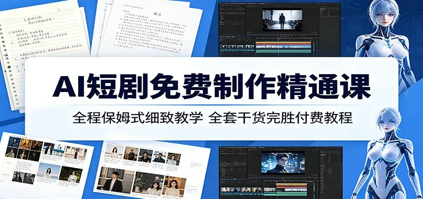 AI短剧免费制作精通课：全程保姆式细致教学，全套干货完胜付费教程客创社区-专注互联网轻资产资源整合与分享客创社区-专注互联网轻资产资源整合与分享