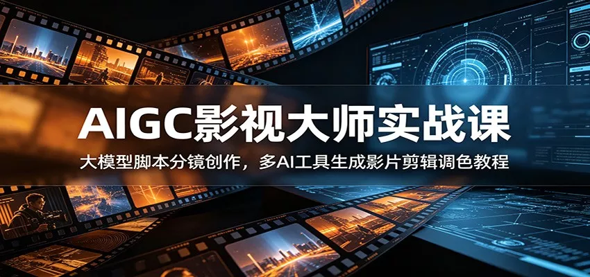 AIGC影视大师实战课：大模型脚本分镜创作，多AI工具生成影片剪辑调色教程客创社区-专注互联网轻资产资源整合与分享客创社区-专注互联网轻资产资源整合与分享