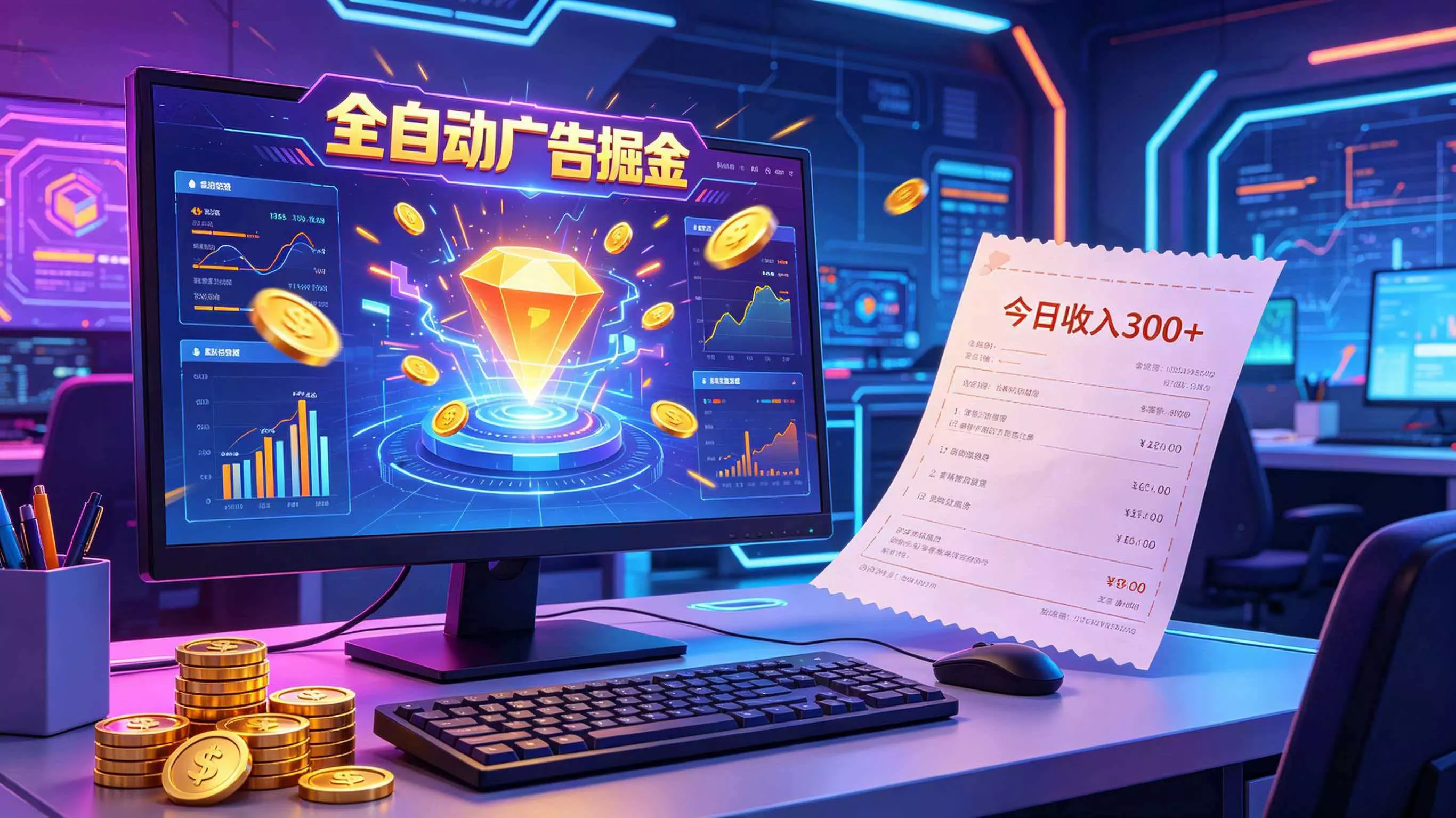 全自动广告掘金，日入300+。全程Ai自动化运行，解放双手，时间自由。收益稳定客创社区-专注互联网轻资产资源整合与分享客创社区-专注互联网轻资产资源整合与分享