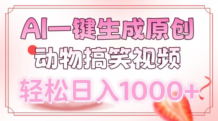AI一键生成原创动物搞笑视频，轻松日入1000+客创社 - 专注互联网轻资产创业及网络项目资源整合与分享客创社 - 专注互联网轻资产创业及网络项目资源整合与分享