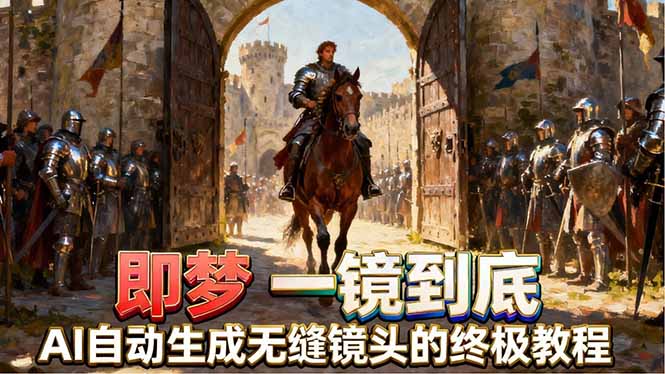 即梦AI一镜到底终极教程，智能补帧+运镜技巧，AI自动生成无缝丝滑长镜头高效出片客创社区-专注互联网轻资产资源整合与分享客创社区-专注互联网轻资产资源整合与分享