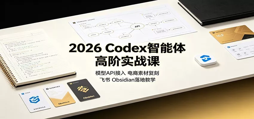 2026 Codex智能体高阶实战课：模型API接入，电商素材复刻，飞书Obsidian落地教学 《鱼见海科技》-鱼见海资源网-免费PHP网站源码模板,插件软件网创AI智能体资源分享平台！
