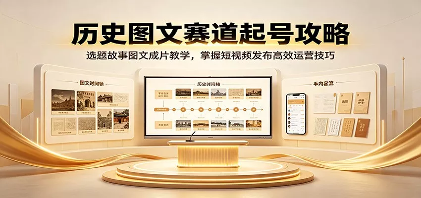 历史图文赛道起号攻略：选题故事图文成片教学，掌握短视频发布高效运营技巧星享资源网星享资源网