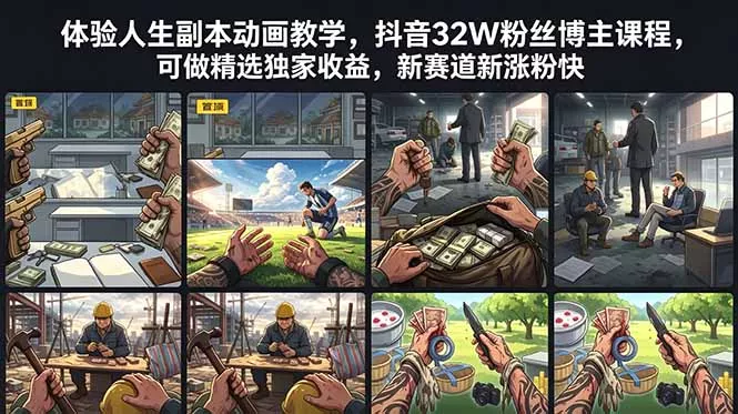 体验人生副本动画教学， 抖音32W粉丝博主课程，可做精选独家收益，新赛道新涨粉快客创社区-专注互联网轻资产资源整合与分享客创社区-专注互联网轻资产资源整合与分享