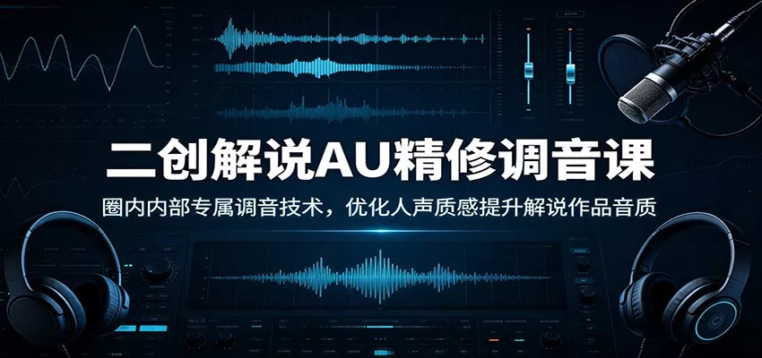 二创解说AU精修调音课：圈内内部专属调音技术，优化人声质感提升解说作品音质-软件百科