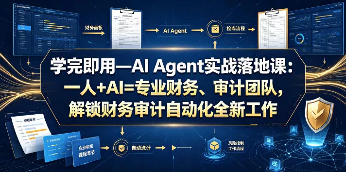 学完即用—AI Agent实战落地课：一人+AI=专业财务、审计团队，解锁财务审计自动化全新工作模式(更新0804)-软件百科