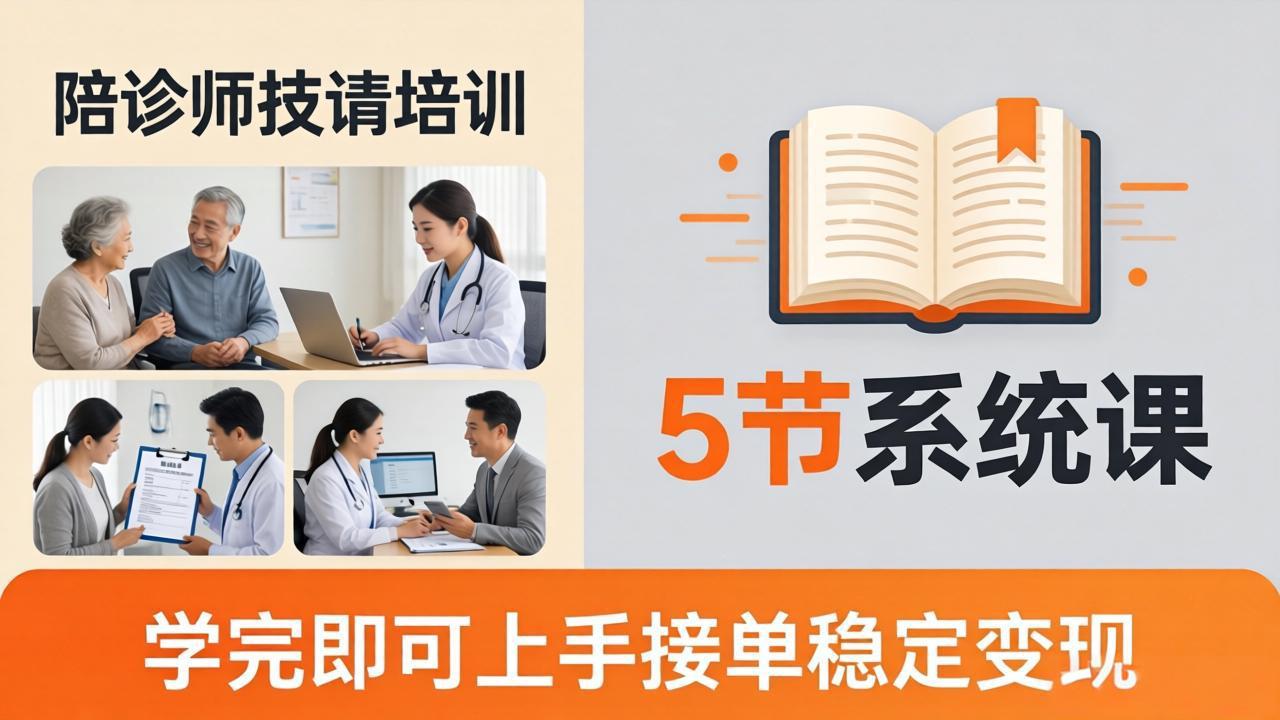 想做陪诊师不知从何下手？5节系统课教你掌握核心技能，学完即可上手接单稳定变现客创社区-专注互联网轻资产资源整合与分享客创社区-专注互联网轻资产资源整合与分享