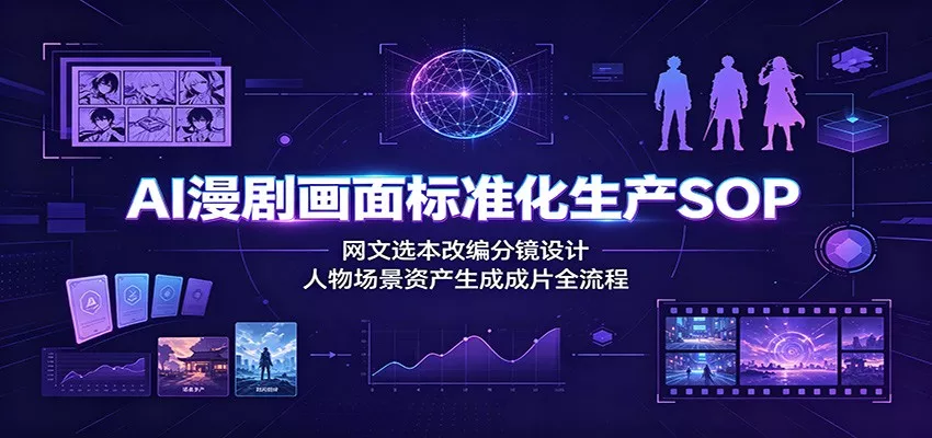 AI漫剧画面标准化生产SOP：网文选本改编分镜设计，人物场景资产生成成片全流程 《鱼见海科技》-鱼见海资源网-免费PHP网站源码模板,插件软件网创AI智能体资源分享平台！