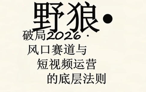 野狼团队·多平台实操运营课，覆盖AI口播、服装、好物、漫剪等热门玩法(更新4月29日)-鱼见海资源网-免费PHP网站源码模板,插件软件网创AI智能体资源分享平台！