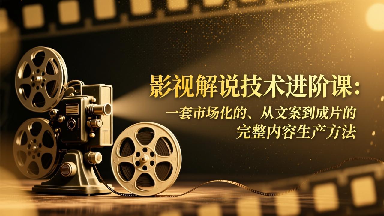 影视解说技术进阶课：一套市场化的、从文案到成片的完整内容生产方法客创社区-专注互联网轻资产资源整合与分享客创社区-专注互联网轻资产资源整合与分享