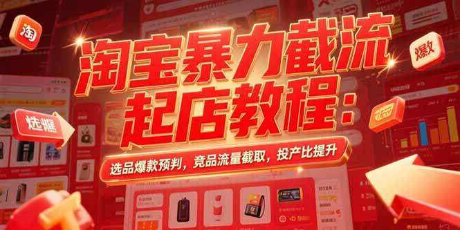 （15468期）淘宝暴力截流起店教程：选品爆款预判，竞品流量截取，投产比提升-客创社 - 专注互联网轻资产创业及网络项目资源整合与分享客创社-免费且强大的项目分享网站！
