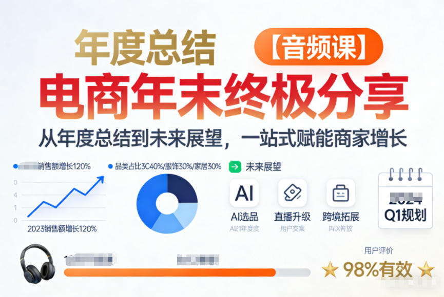 电商年未终极分享，从年度总结到未来展望，一站式赋能商家增长【音频课】客创社区-专注互联网轻资产资源整合与分享客创社区-专注互联网轻资产资源整合与分享
