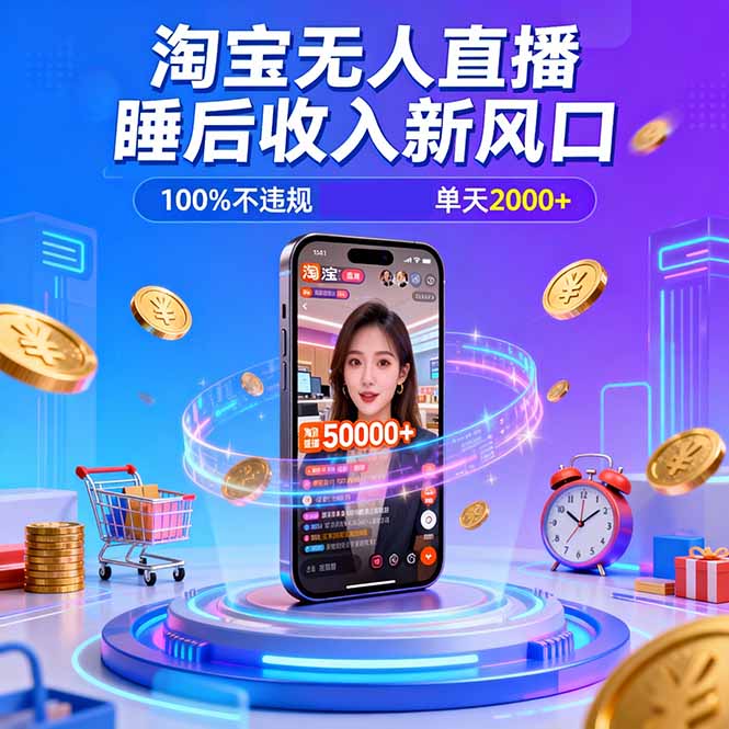 淘宝无人直播，不违规不封号，直播100小时卖了5万，年底旺季！客创社区-专注互联网轻资产资源整合与分享客创社区-专注互联网轻资产资源整合与分享