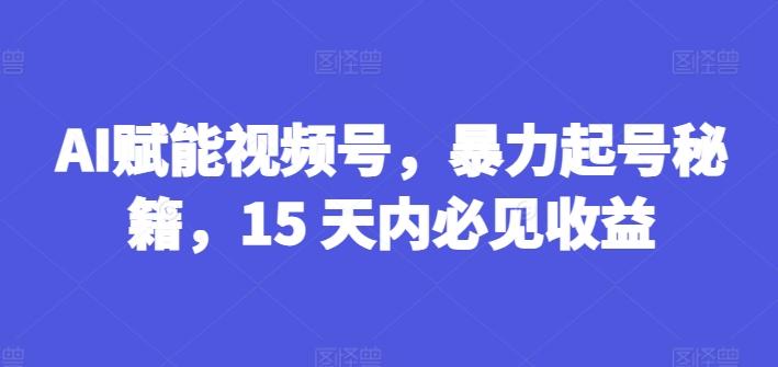 AI赋能视频号，暴力起号秘籍，15 天内必见收益【揭秘】客创社 - 专注互联网轻资产创业及网络项目资源整合与分享客创社 - 专注互联网轻资产创业及网络项目资源整合与分享