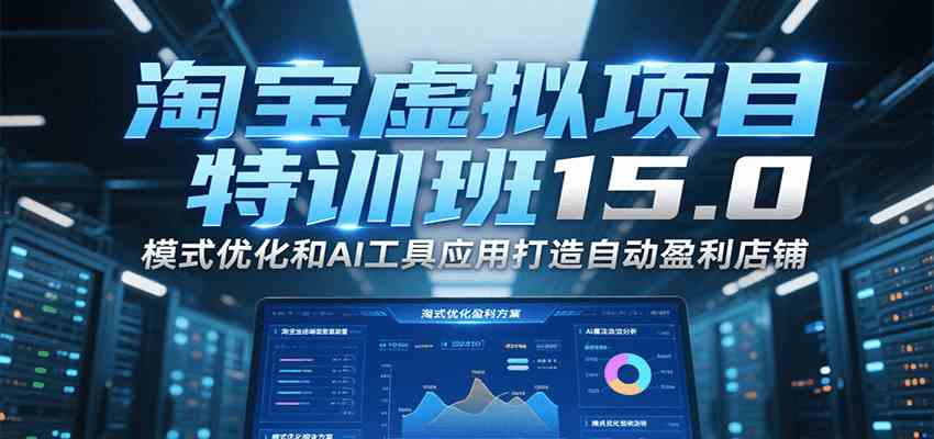 淘宝虚拟项目特训班15.0，模式优化和AI工具应用打造自动盈利店铺-客创社 - 专注互联网轻资产创业及网络项目资源整合与分享客创社-免费且强大的项目分享网站！