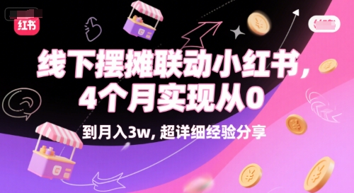 线下摆摊联动小红书，4 个月实现从 0 到月入3w，超详细经验分享-客创社 - 专注互联网轻资产创业及网络项目资源整合与分享客创社-免费且强大的项目分享网站！
