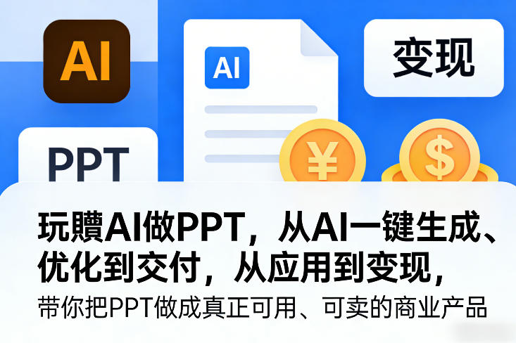 玩賺AI做PPT，从AI一键生成、优化到交付，从应用到变现，带你把PPT做成真正可用、可卖的商业产品(更新0421)客创社区-专注互联网轻资产资源整合与分享客创社区-专注互联网轻资产资源整合与分享