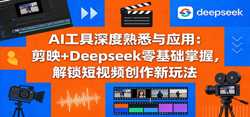 AI工具深度熟悉与应用：剪映+Deepseek零基础掌握，解锁短视频创作新玩法客创社区-专注互联网轻资产资源整合与分享客创社区-专注互联网轻资产资源整合与分享