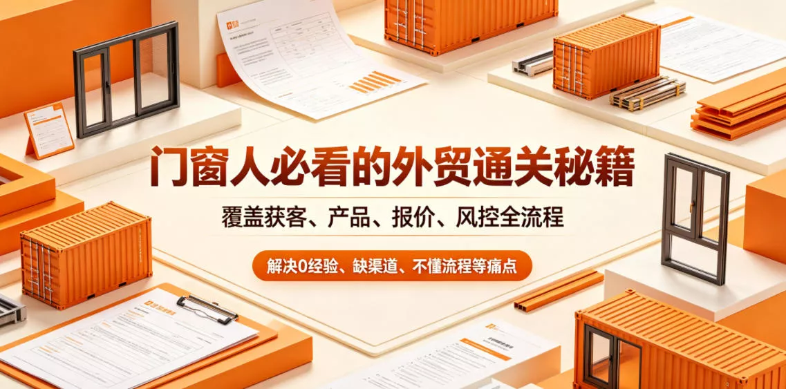 门窗人必看的外贸通关秘籍，块覆盖获客、产品、报价、风控全流程，解决0经验、缺渠道、不懂流程等痛点客创社区-专注互联网轻资产资源整合与分享客创社区-专注互联网轻资产资源整合与分享