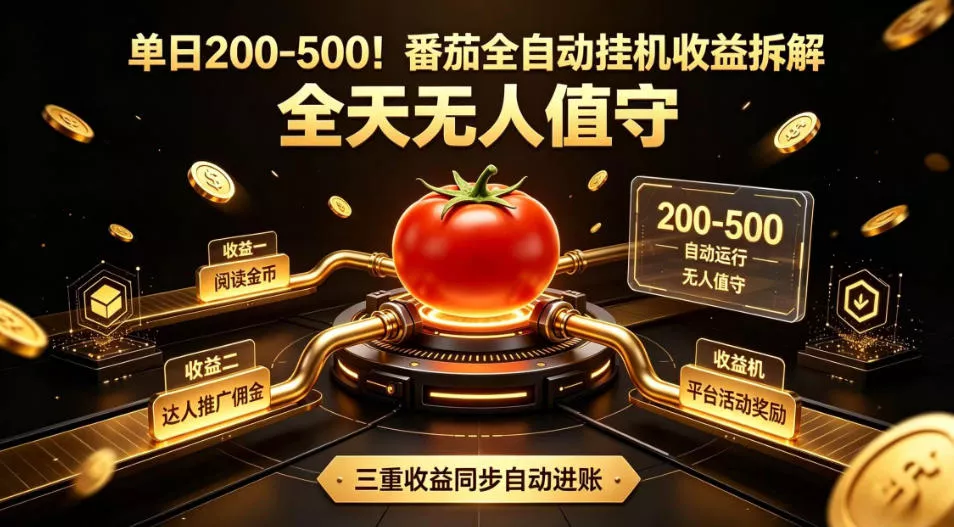 单日200-500！番茄全自动挂G收益拆解，全天无人值守，矩阵操作收益翻倍【揭秘】-鱼见海资源网-免费PHP网站源码模板,插件软件网创AI智能体资源分享平台！