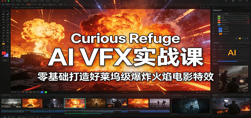 Curious Refuge AI VFX实战课，零基础打造好莱坞级爆炸火焰电影特效客创社区-专注互联网轻资产资源整合与分享客创社区-专注互联网轻资产资源整合与分享