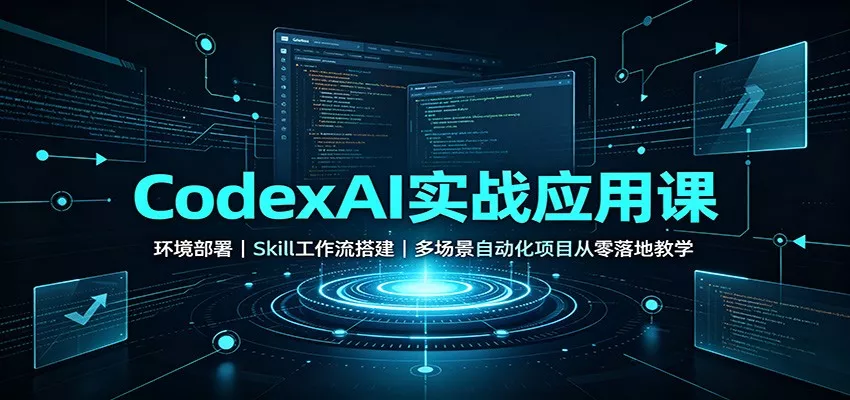 CodexAI实战应用课：环境部署Skill工作流搭建，多场景自动化项目从零落地教学星享资源网星享资源网