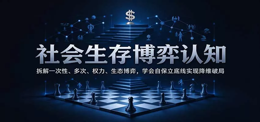 社会生存博弈认知：拆解一次性、多次、权力、生态博弈，学会自保立底线实现降维破局客创社区-专注互联网轻资产资源整合与分享客创社区-专注互联网轻资产资源整合与分享