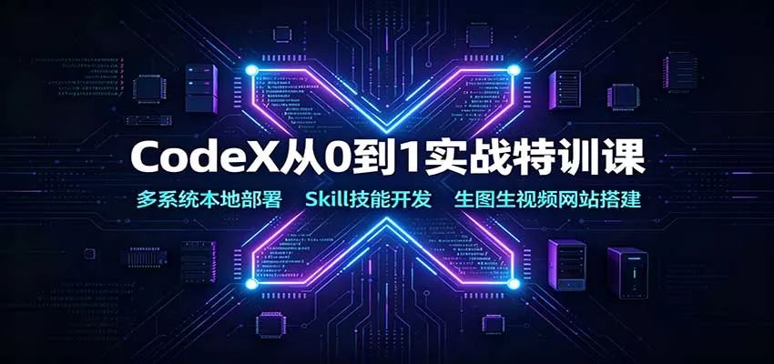 CodeX从0到1实战特训课：多系统本地部署，Skill技能开发，生图生视频网站搭建星享资源网星享资源网