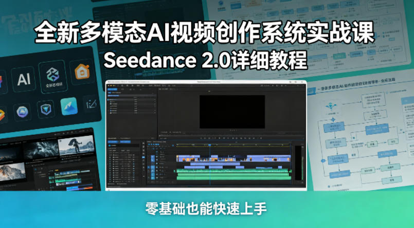 全新多模态AI视频创作系统实战课，Seedance 2.0详细教程，零基础也能快速上手客创社区-专注互联网轻资产资源整合与分享客创社区-专注互联网轻资产资源整合与分享