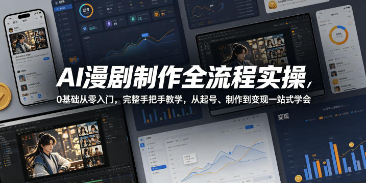 AI漫剧制作全流程实操，0基础从零入门，完整手把手教学，从起号、制作到变现一站式学会 《鱼见海科技》-鱼见海资源网-免费PHP网站源码模板,插件软件网创AI智能体资源分享平台！