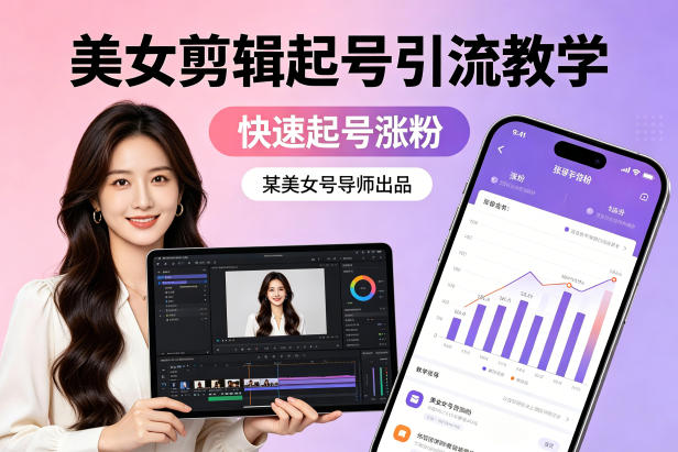 某美女号导师出品：美女剪辑起号引流教学，快速起号涨粉客创社区-专注互联网轻资产资源整合与分享客创社区-专注互联网轻资产资源整合与分享