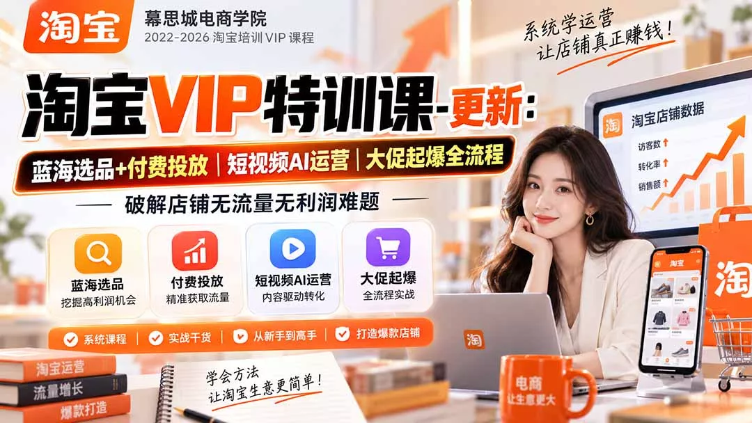 淘宝VIP特训课-更新0917：蓝海选品+付费投放｜短视频AI运