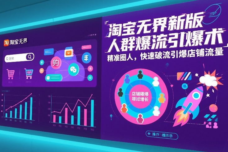 淘宝无界新版人群爆流引爆术，精准圈人，快速破流引爆店铺流量 | 鱼见海科技-鱼见海资源网-免费PHP网站源码模板,插件软件网创AI智能体资源分享平台！