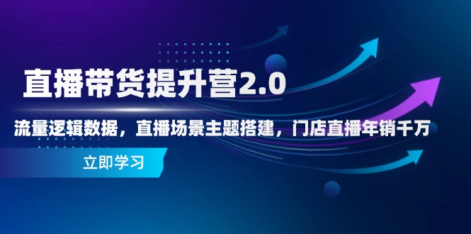 直播带货提升营2.0：流量逻辑数据，直播场景主题搭建，门店直播年销千万客创社 - 专注互联网轻资产创业及网络项目资源整合与分享客创社 - 专注互联网轻资产创业及网络项目资源整合与分享