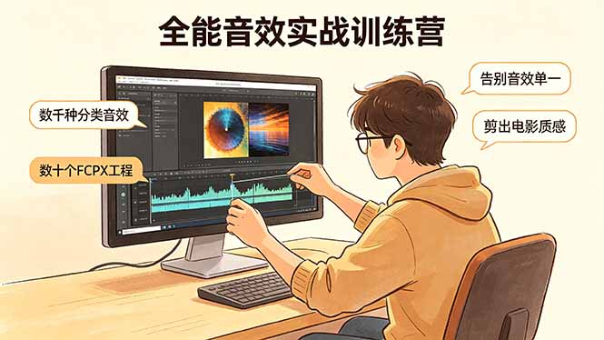 全能音效实战训练营：数千种分类音效+数十个FCPX工程，告别音效单一，剪出电影质感客创社区-专注互联网轻资产资源整合与分享客创社区-专注互联网轻资产资源整合与分享