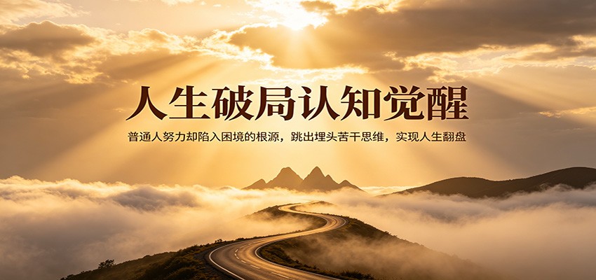 人生破局认知觉醒，普通人努力却陷入困境的根源，跳出埋头苦干思维，实现人生翻盘客创社区-专注互联网轻资产资源整合与分享客创社区-专注互联网轻资产资源整合与分享