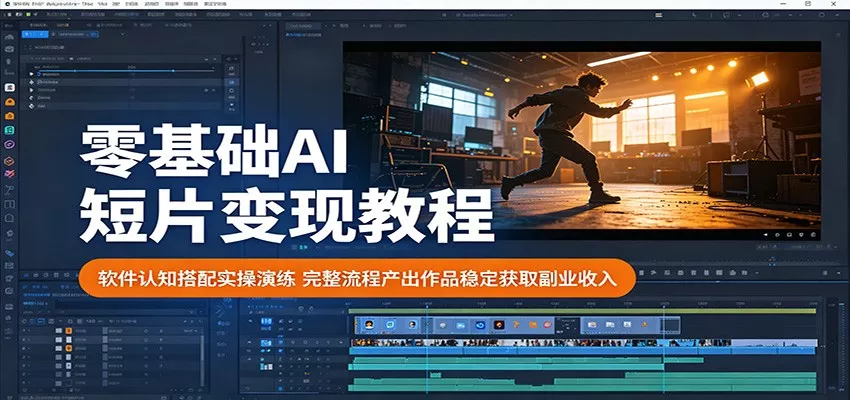 零基础AI短片变现教程：软件认知搭配实操演练，完整流程产出作品稳定获取副业收入 《鱼见海科技》-鱼见海资源网-免费PHP网站源码模板,插件软件网创AI智能体资源分享平台！