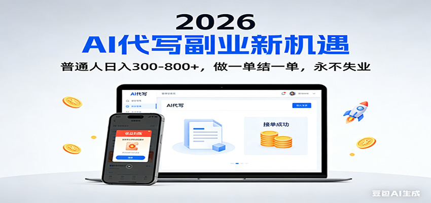 2026 副业首选！AI 代写日入 300-800，普通人0门槛，做一单结一单！客创社区-专注互联网轻资产资源整合与分享客创社区-专注互联网轻资产资源整合与分享