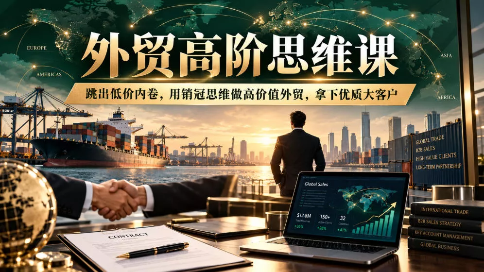 外贸高阶思维课，跳出低价内卷，用销冠思维做高价值外贸，拿下优质大客户客创社区-专注互联网轻资产资源整合与分享客创社区-专注互联网轻资产资源整合与分享