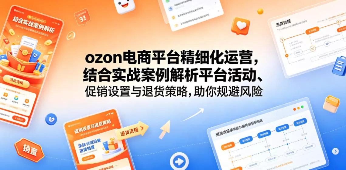 ozon电商平台精细化运营，结合实战案例解析平台活动、促销设置与退货策略，助你规避风险、提升销量客创社区-专注互联网轻资产资源整合与分享客创社区-专注互联网轻资产资源整合与分享