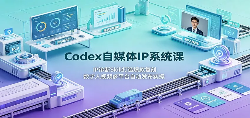 Codex自媒体IP系统课：IP诊断Skill打造爆款复刻，数字人视频多平台自动发布实操星享资源网星享资源网
