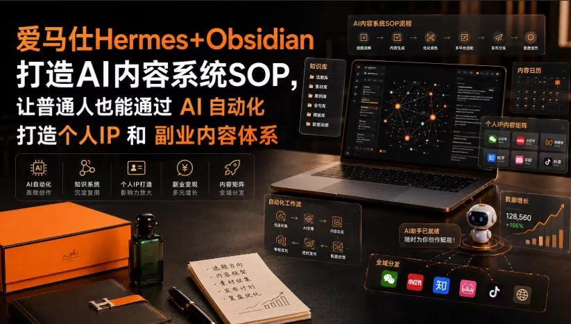 爱马仕Hermes+Obsidian打造AI内容系统SOP，让普通人也能通过 AI 自动化打造个人IP 和 副业内容体系星享资源网星享资源网