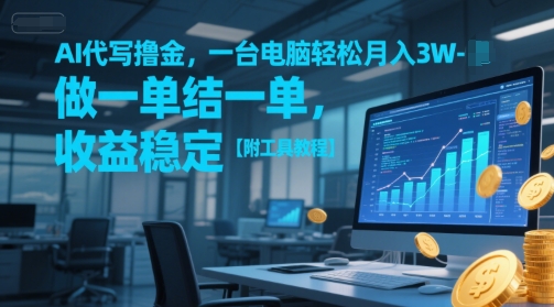 AI代写撸金，一台电脑轻松月入1-3W，做一单结一单，收益稳定【附工具教程】-客创社 - 专注互联网轻资产创业及网络项目资源整合与分享客创社-免费且强大的项目分享网站！