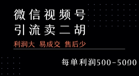 视频号卖二胡教程，利润大 易成交 售后少，一单利润5张+-客创社 - 专注互联网轻资产创业及网络项目资源整合与分享客创社-免费且强大的项目分享网站！