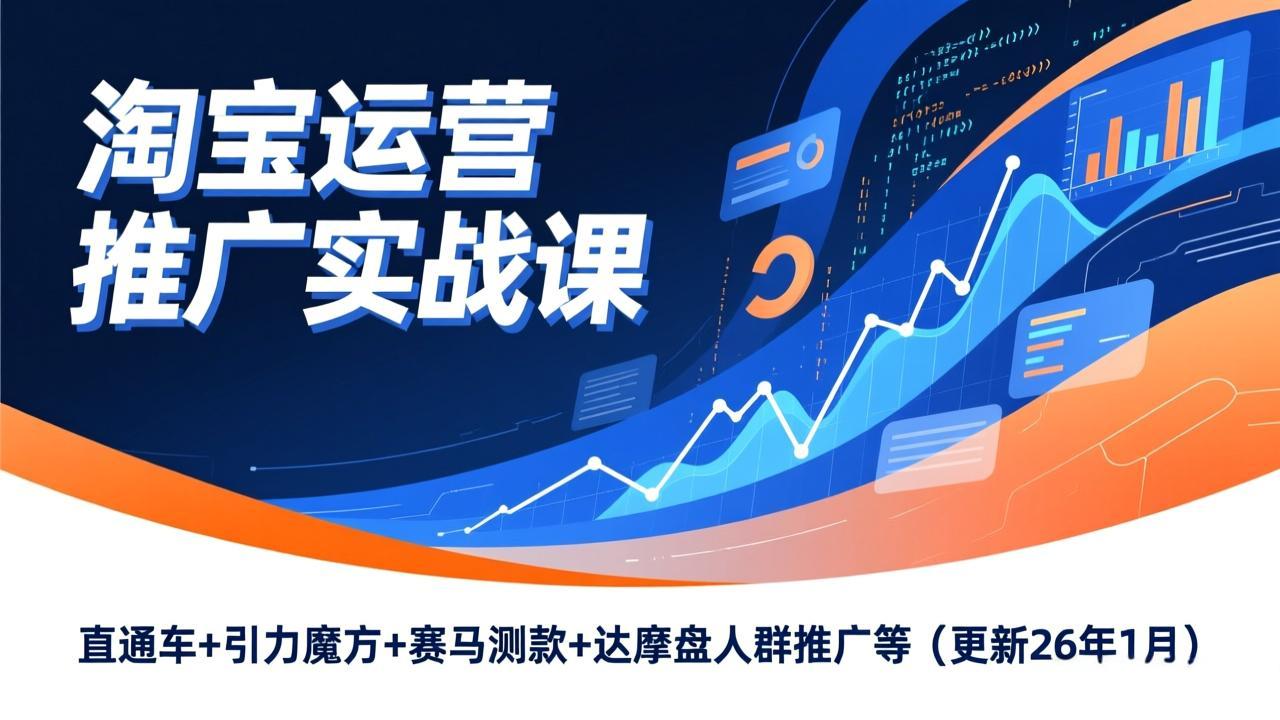 淘宝运营推广实战课，直通车+引力魔方+赛马测款+达摩盘人群推广等(更新26年1月客创社区-专注互联网轻资产资源整合与分享客创社区-专注互联网轻资产资源整合与分享