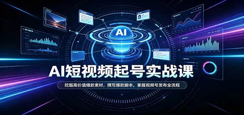 短视频AI起号实战课：挖掘高价值爆款素材，撰写爆款脚本，掌握视频号发布全流程客创社区-专注互联网轻资产资源整合与分享客创社区-专注互联网轻资产资源整合与分享