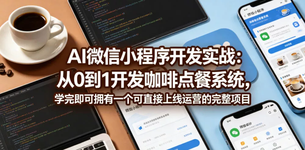 AI微信小程序开发实战：从0到1开发咖啡点餐系统，学完即可拥有一个可直接上线运营的完整项目客创社区-专注互联网轻资产资源整合与分享客创社区-专注互联网轻资产资源整合与分享