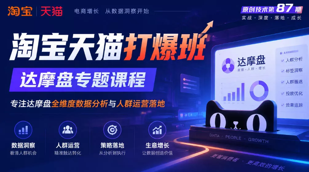 《淘宝天猫打爆班》原创技术第87期，达摩盘专题课程，专注达摩盘全维度数据分析与人群运营落地星享资源网HS游戏库