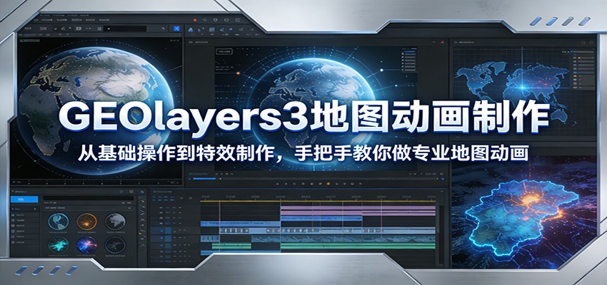 GEOlayers3地图动画制作：从基础操作到特效制作，手把手教你做专业地图动画客创社区-专注互联网轻资产资源整合与分享客创社区-专注互联网轻资产资源整合与分享